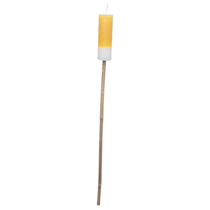 Garten-Fackel Kerze Ocker - Weiß Ø 3,8 cm / 63 cm
