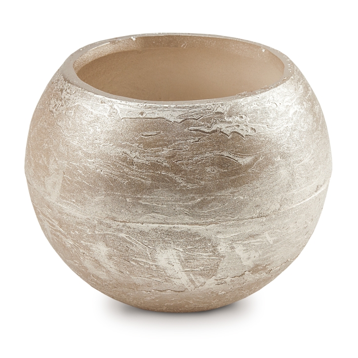 Wachs Windlicht Metallic Bronze Ø 15 cm Kugel