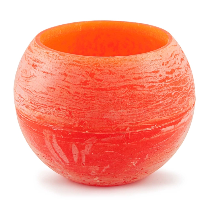 Wachs Windlicht Ice Orange Ø 15 cm Kugel