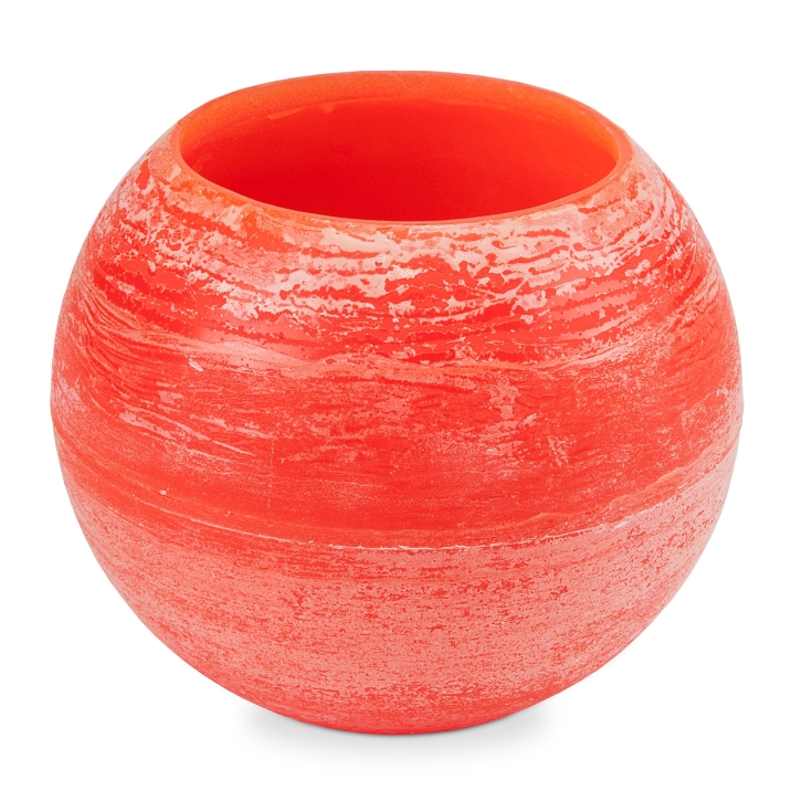 Wachs Windlicht Ice Orange Ø 20 cm Kugel