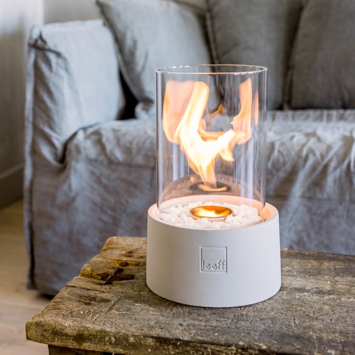 Leeff Stonefire Bio-Ethanol Tischkamin 29 cm Weiss