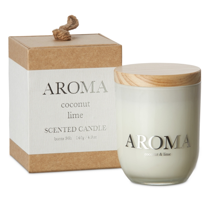 Duftkerze AROMA Kokosnuss / Limette in Geschenkverpackung