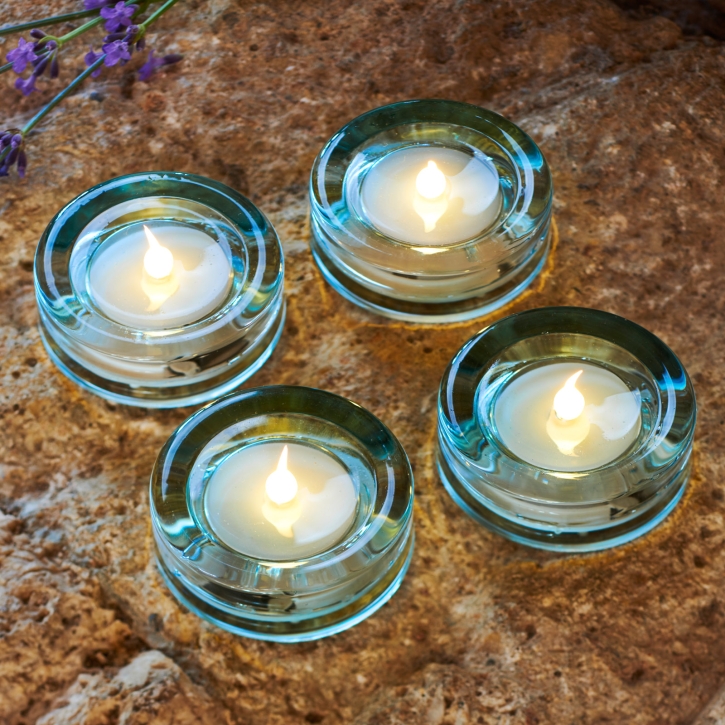 Sirius LED Teelichter Lise Türkis / Sky Ø 6cm 4er Set