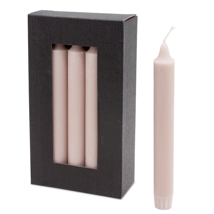 10er Set Stabkerze Beige 2,2 cm / 19 cm