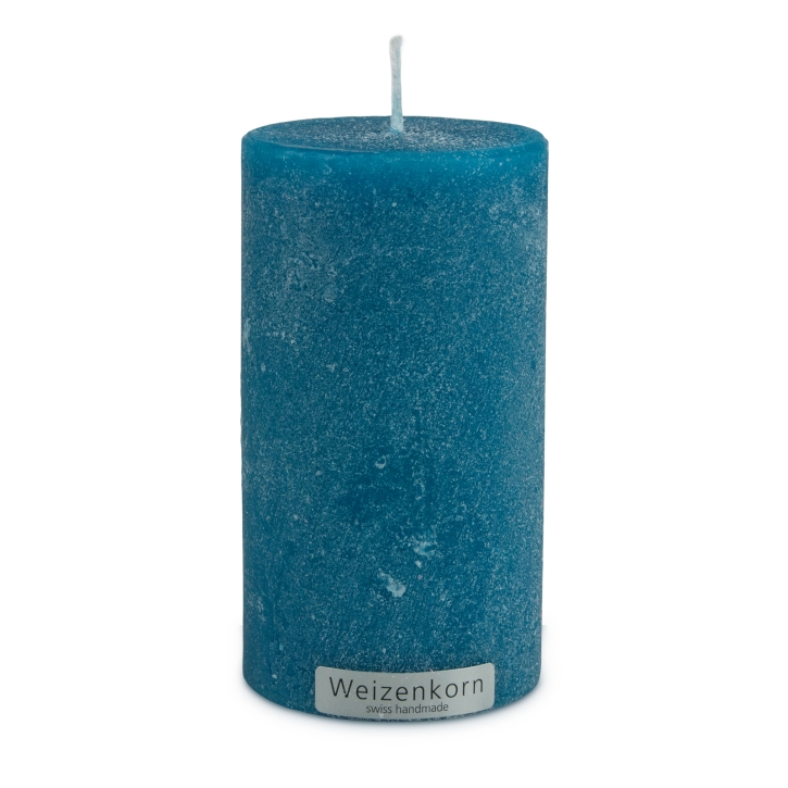 Weizenkorn Stumpen Kerze ICE Nachtblau 6,6 cm / 12 cm