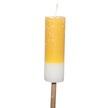Garten-Fackel Kerze Ocker - Weiß Ø 3,8 cm / 63 cm