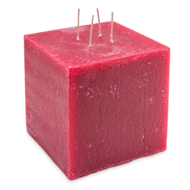 Würfel Kerze Rot 14 cm