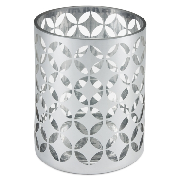 Cor Mulder Glas Windlicht Flower 15 cm Silber