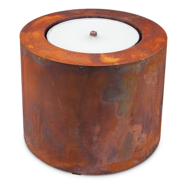 Metall Zylinder Rost inkl. Flammschale Ø 26 cm / 20 cm