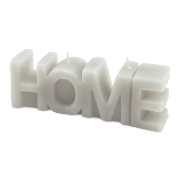 Kerze Schriftzug "Home" 16,5 cm Grau