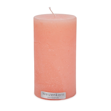Weizenkorn Stumpen Kerze ICE Hell Apricot 6,6 cm / 12 cm