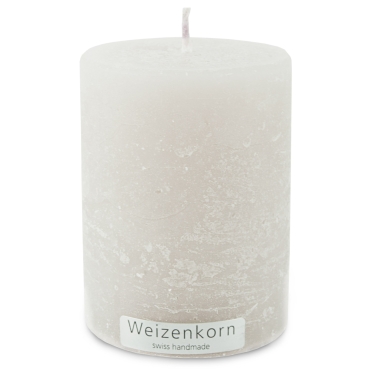 Weizenkorn Stumpen Kerze ICE Alabastergrau 6,6 cm / 9 cm